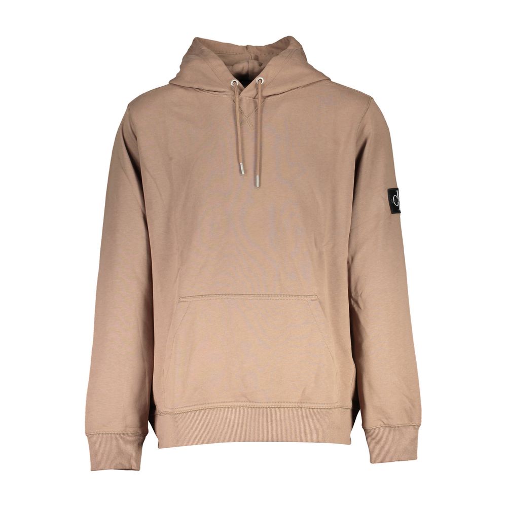 Calvin Klein Cotton Blend Hoodie Sweatshirt — Brown by Calvin Klein