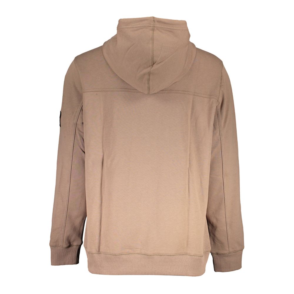 Calvin Klein Cotton Blend Hoodie Sweatshirt — Brown, view 2