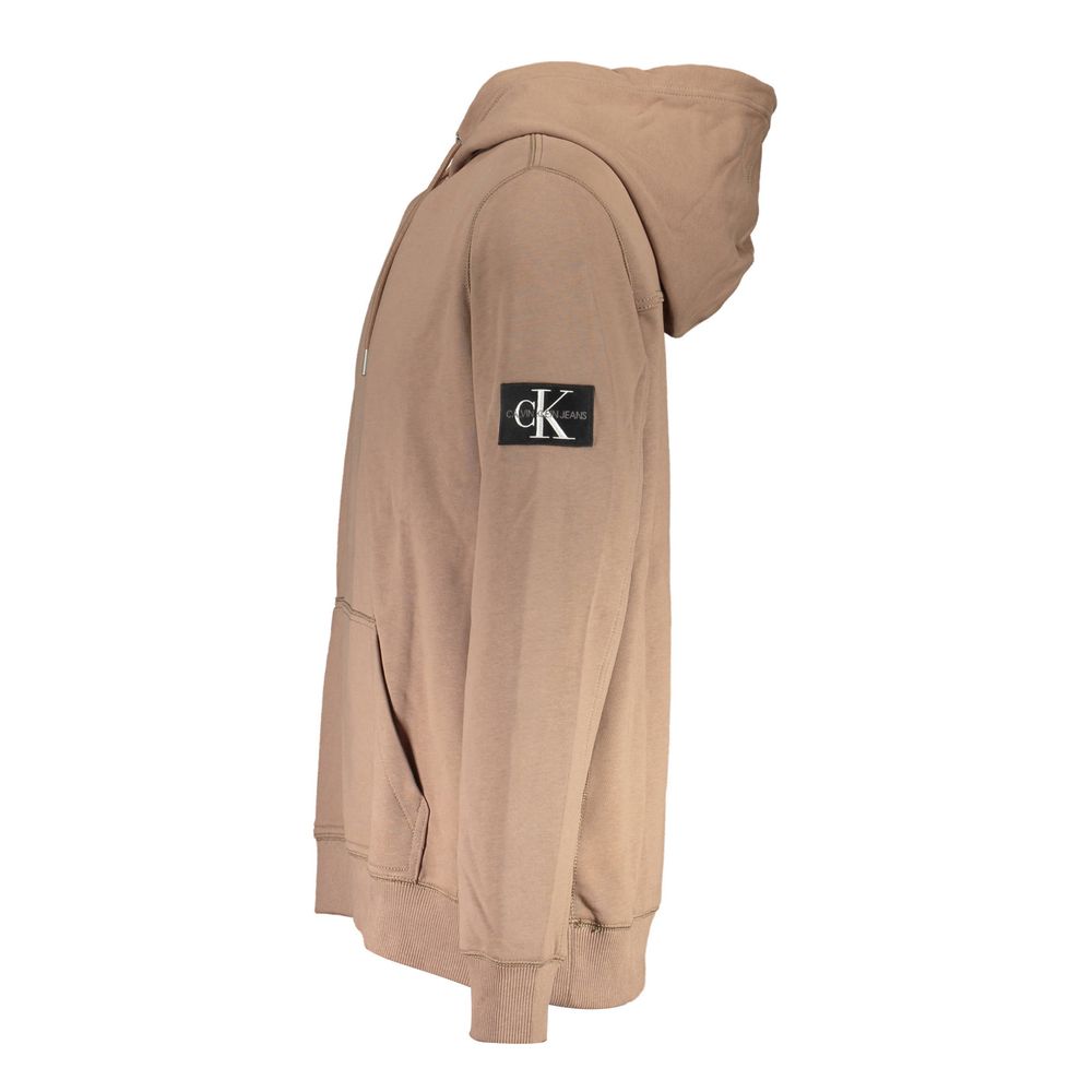 Calvin Klein Cotton Blend Hoodie Sweatshirt — Brown, view 3