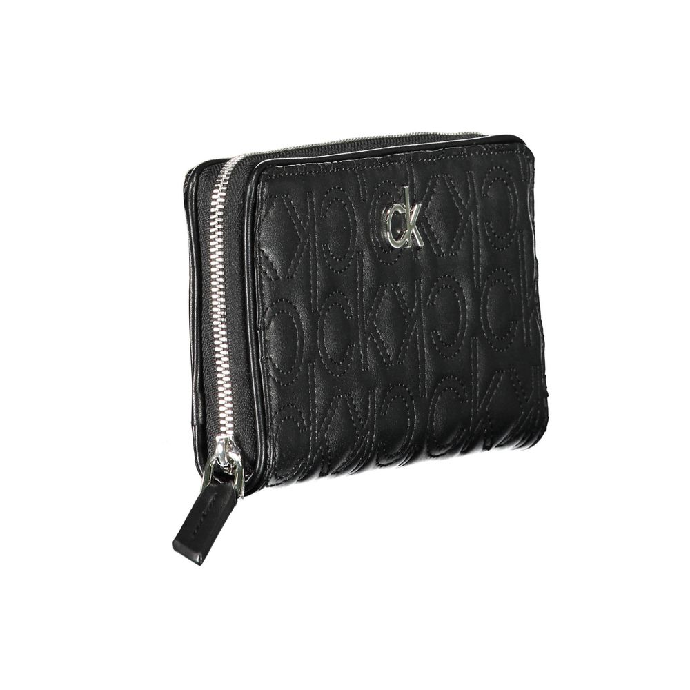 Calvin Klein Quilted Polyurethane Wallet — Black, view 3