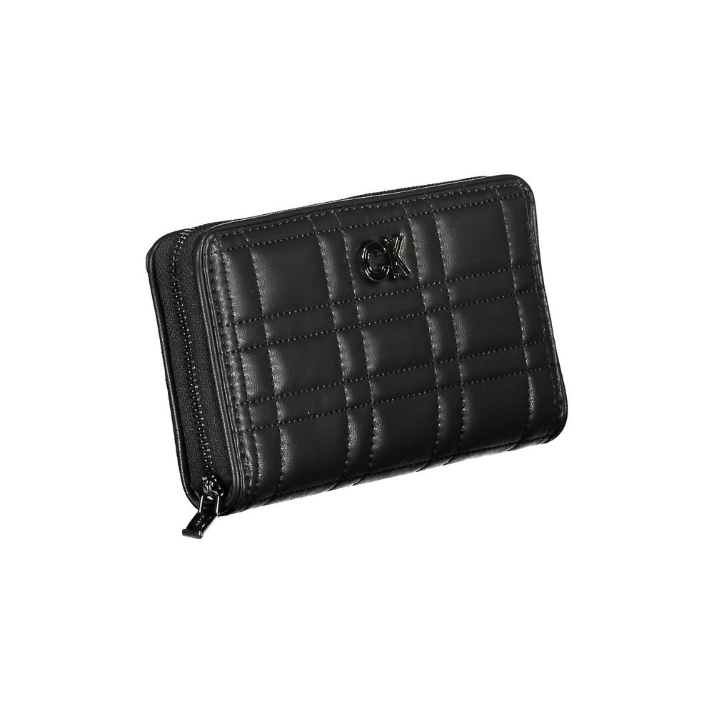 Calvin Klein Quilted Polyurethane Wallet — Black, view 3