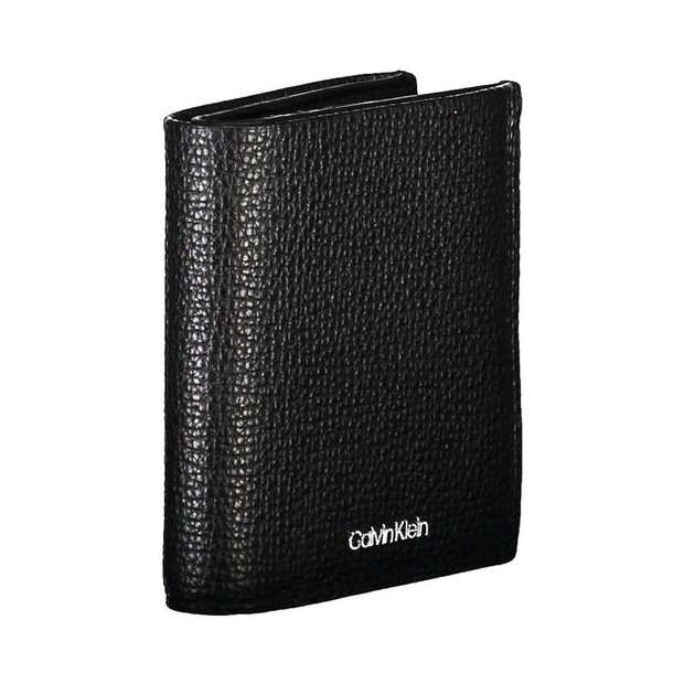Calvin Klein Pebbled Leather Wallet — Black, view 3