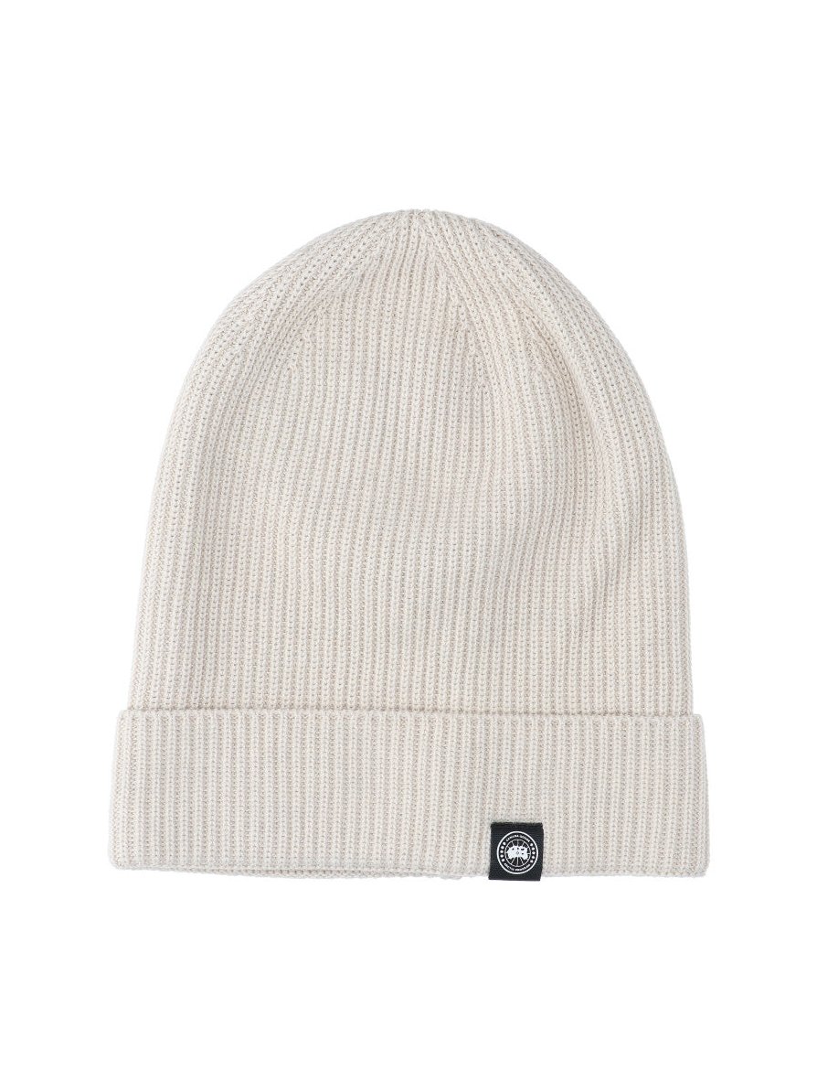 Canada Goose 5595U Ribbed Knit Cotton Beanie — White by Canada Goose