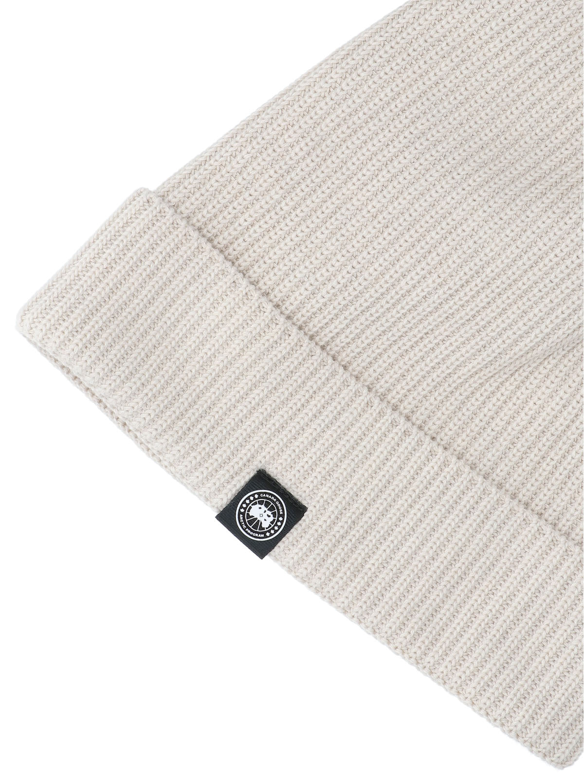 Canada Goose 5595U Ribbed Knit Cotton Beanie — White, view 3
