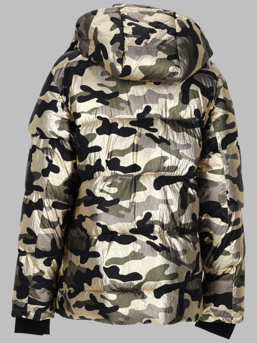 Canadian Classics Hooded Nylon Puffer Jacket — Green, view 2