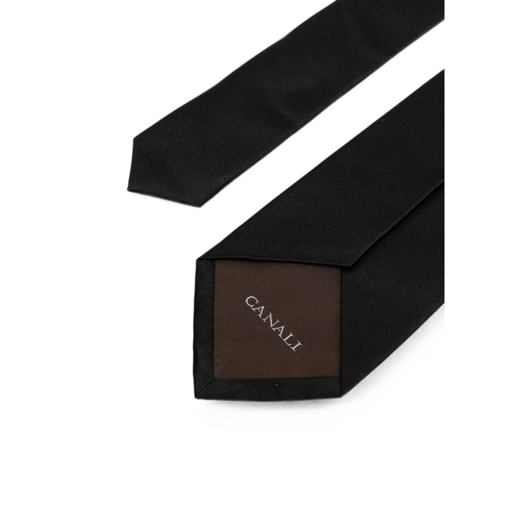 Canali Silk Bow Tie — Black, view 2