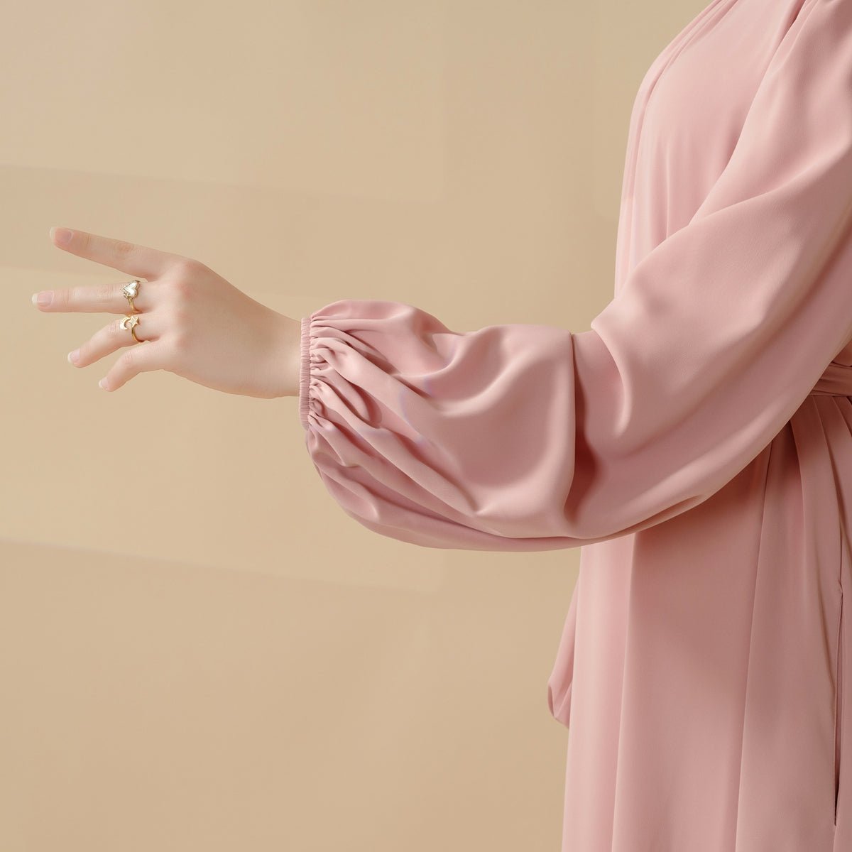 Candy Color Pleated Abaya, view 3