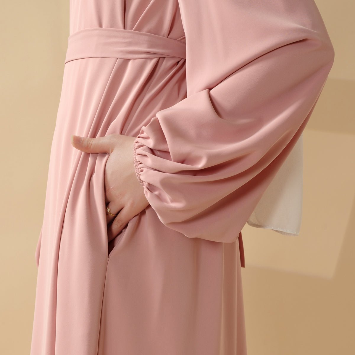 Candy Color Pleated Abaya, view 4