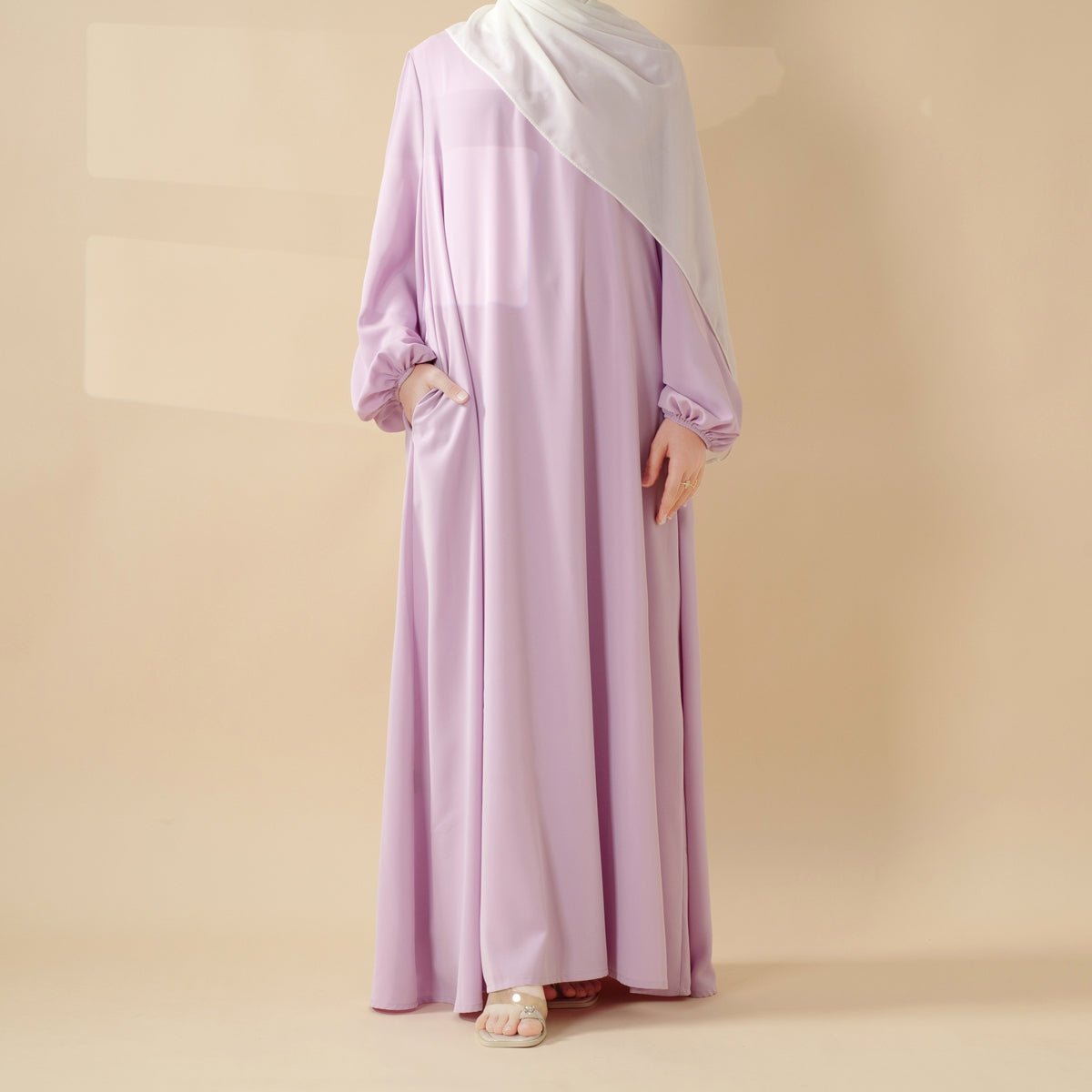 Candy Color Pleated Abaya, view 7
