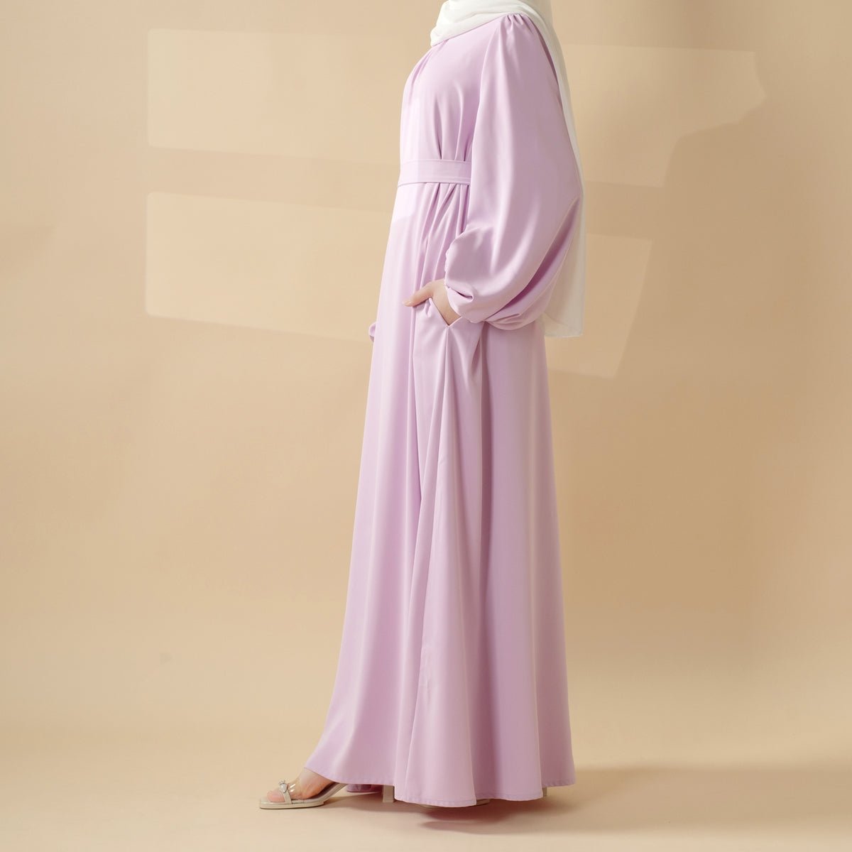 Candy Color Pleated Abaya, view 8