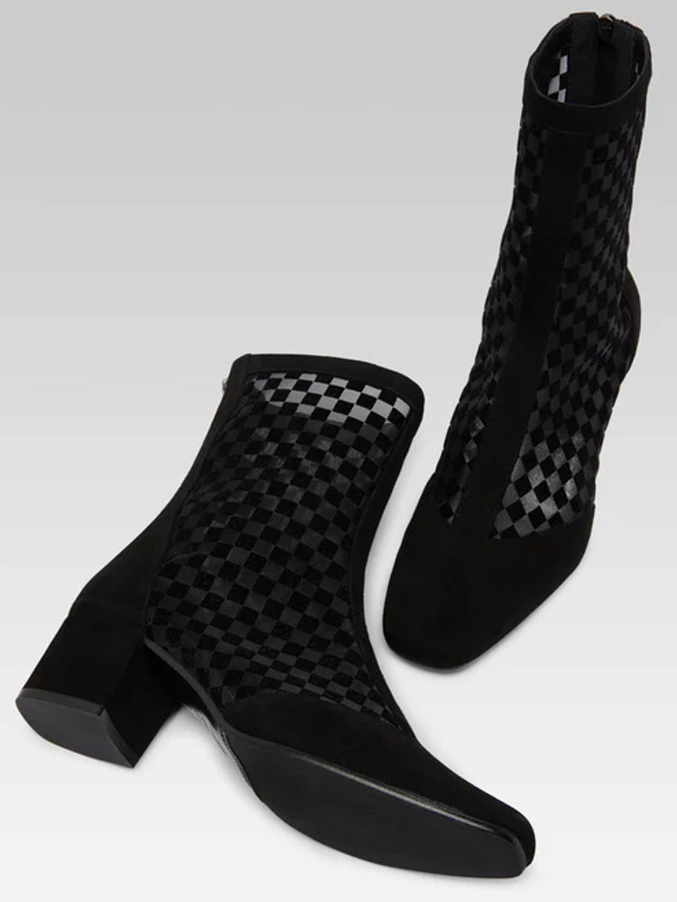 Carel Mesh-Panel Ankle Boots — Black, view 5