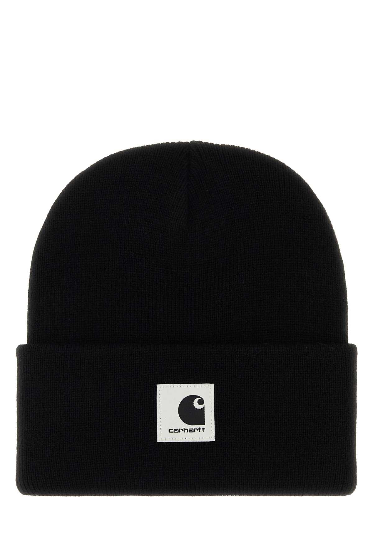 Carhartt Wip Bag Logo-Patched Ribbed Acrylic Beanie — Black by Carhartt Wip