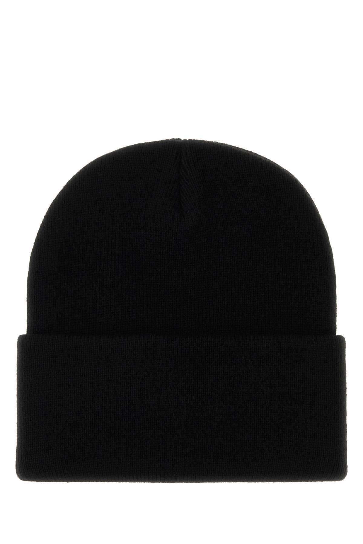 Carhartt Wip Bag Logo-Patched Ribbed Acrylic Beanie — Black, view 2