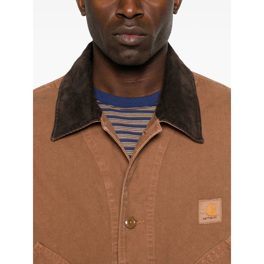 Carhartt Wip Cotton Workwear-Inspired Jacket — Brown, view 4