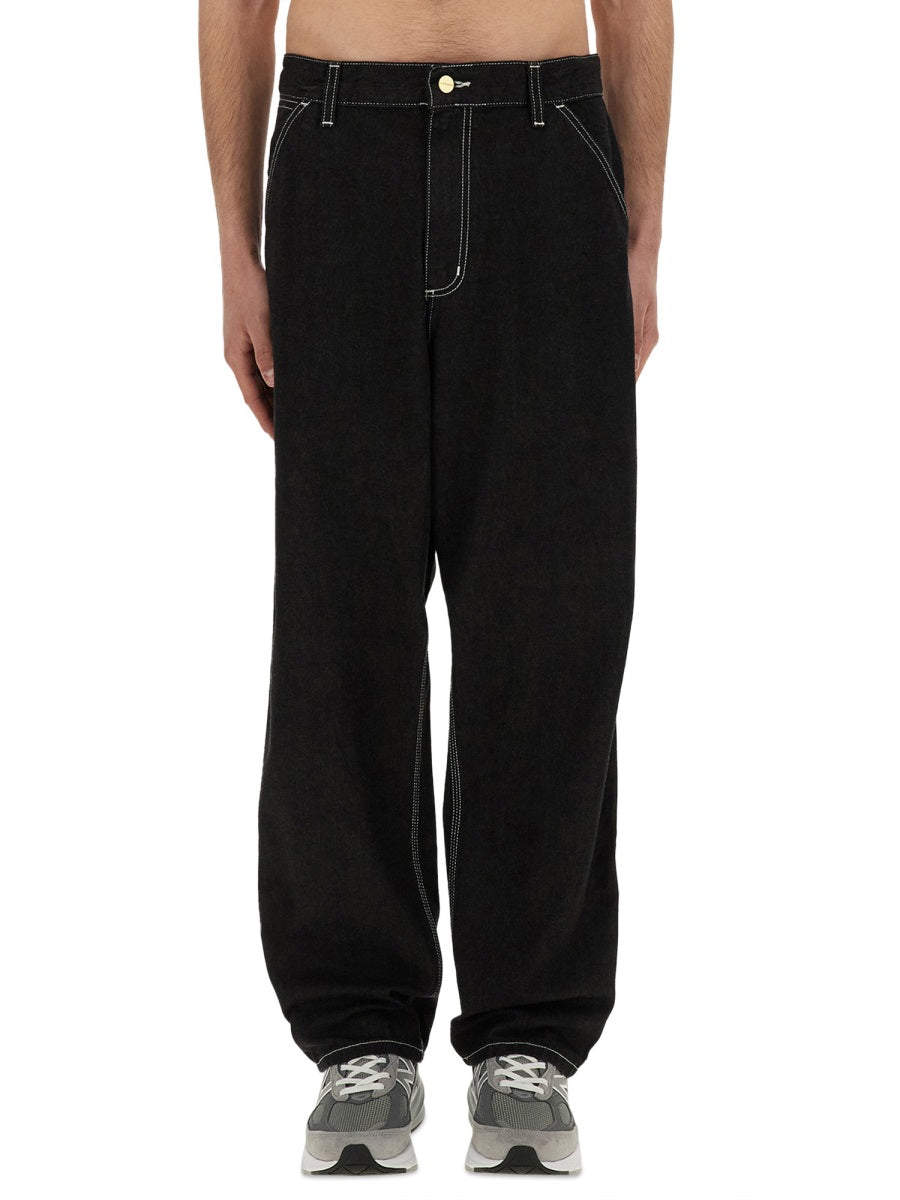 Carhartt Wip Single Knee Cotton Jeans — Black, view 2