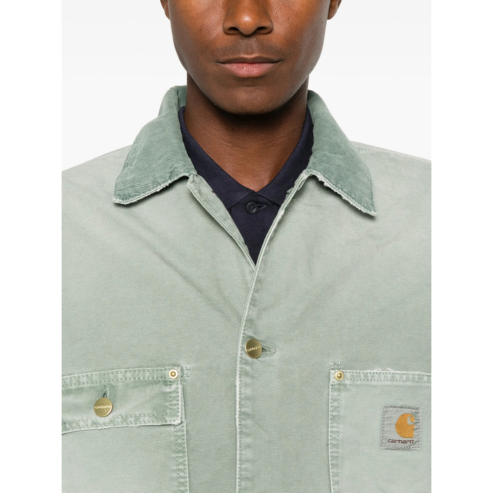 Carhartt Wip Cotton Canvas with Corduroy Collar Shirt Jacket — Green, view 2