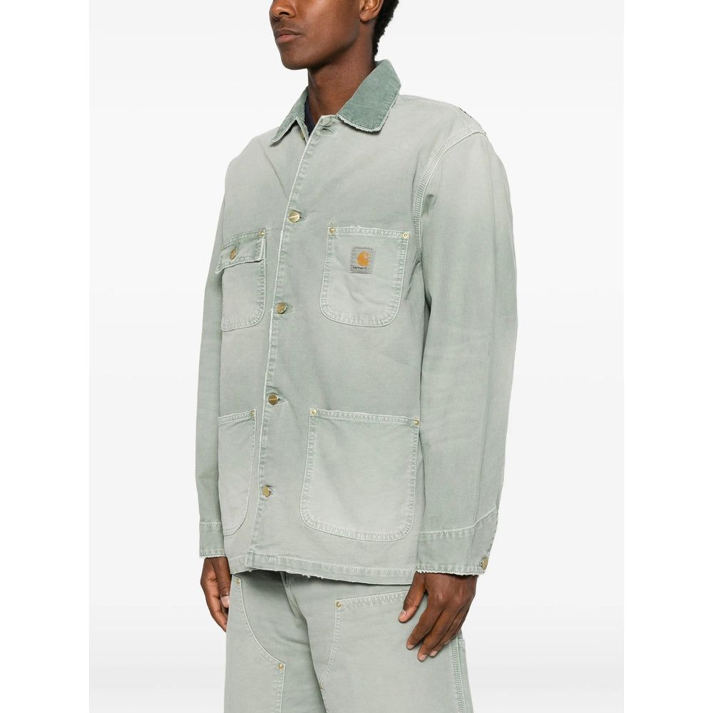 Carhartt Wip Cotton Canvas with Corduroy Collar Shirt Jacket — Green, view 3