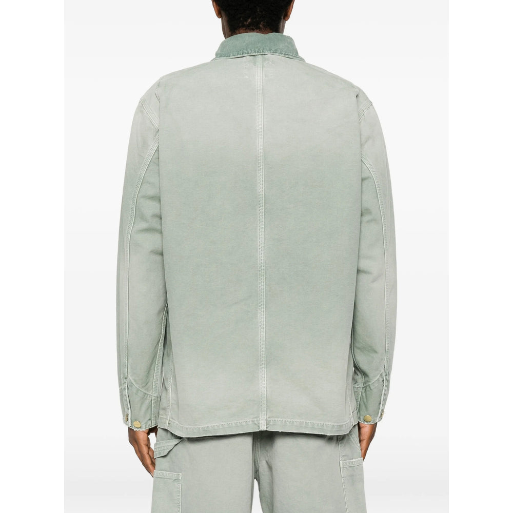 Carhartt Wip Cotton Canvas with Corduroy Collar Shirt Jacket — Green, view 4