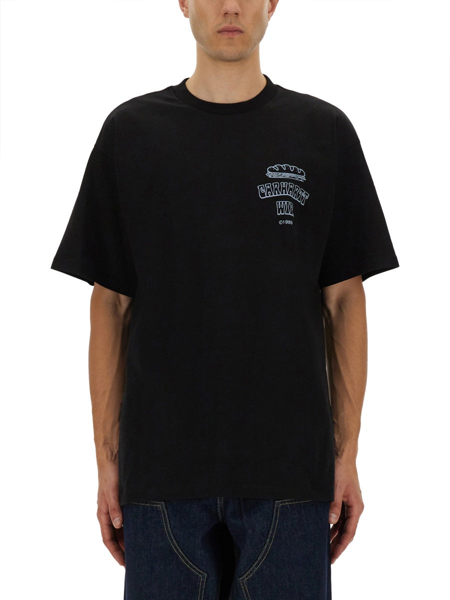 Carhartt Wip Cotton T-Shirt — Black, view 2