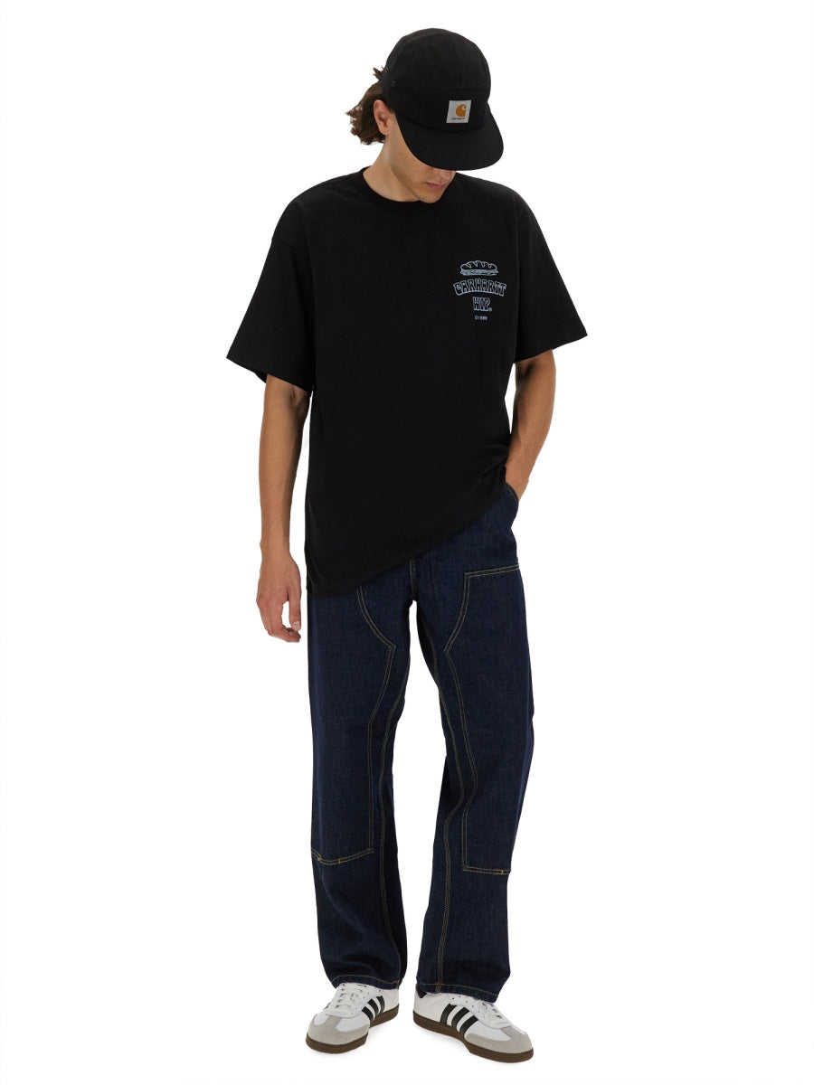 Carhartt Wip Cotton T-Shirt — Black, view 3