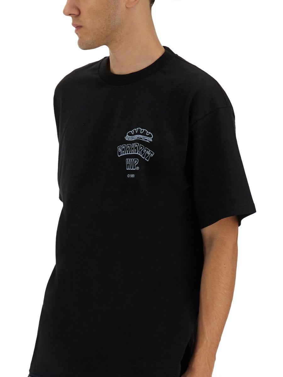 Carhartt Wip Cotton T-Shirt — Black, view 4