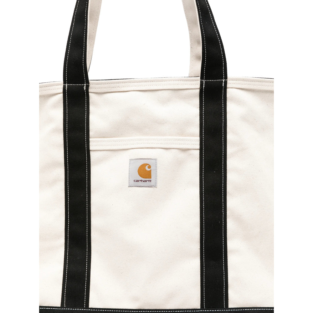 Carhartt Wip Panelled Cotton Tote Bag — White, view 4