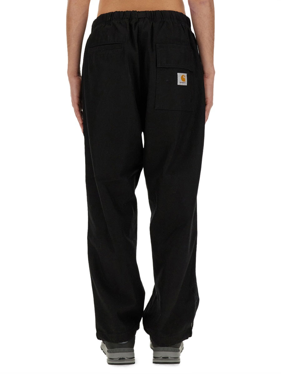 Carhartt Wip Belted Cotton Trousers — Black by Carhartt Wip