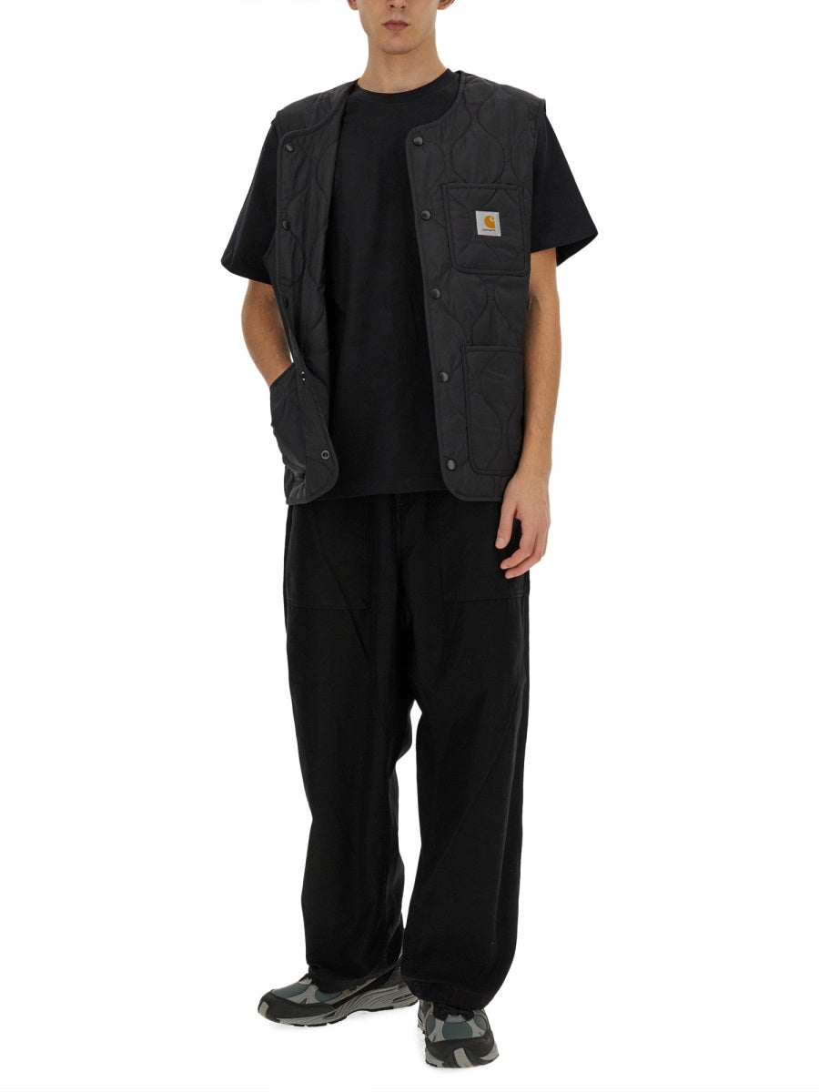 Carhartt Wip Belted Cotton Trousers — Black, view 3
