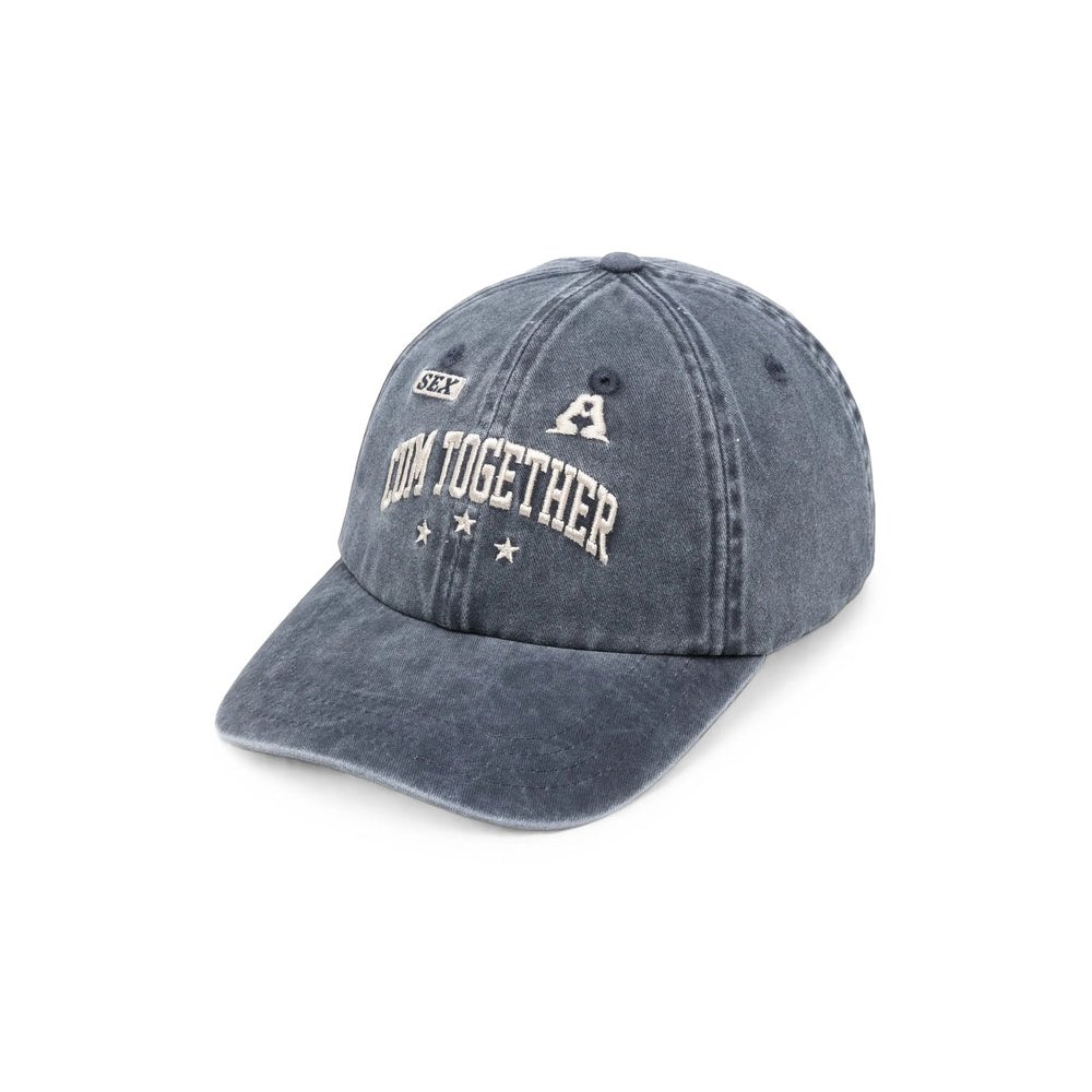 Carne Bollente CAP0105 Washed Cotton Baseball Cap — Navy by Carne Bollente