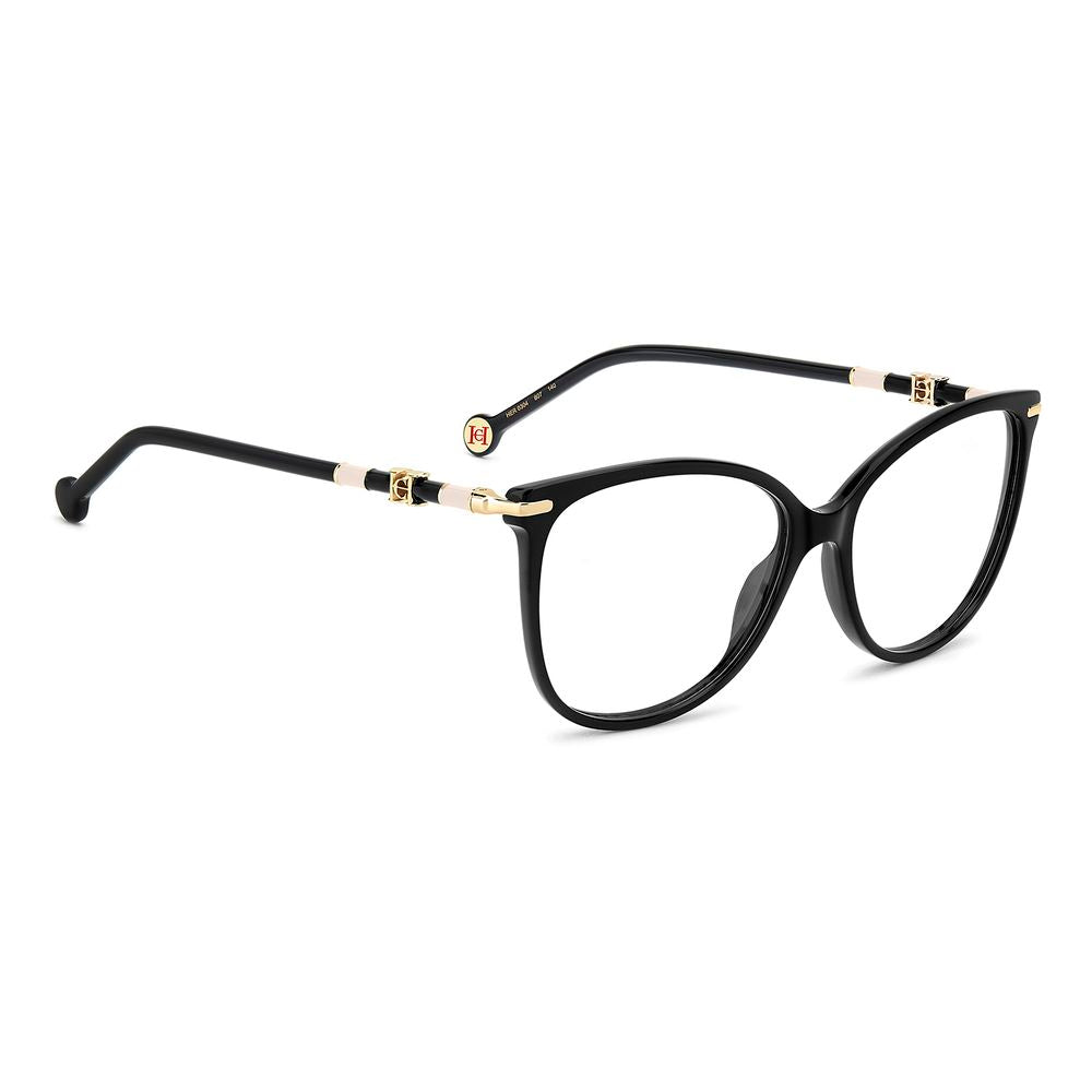 Carolina Herrera CA-1065549 Black Acetate Butterfly Eyeglasses — Black, view 3