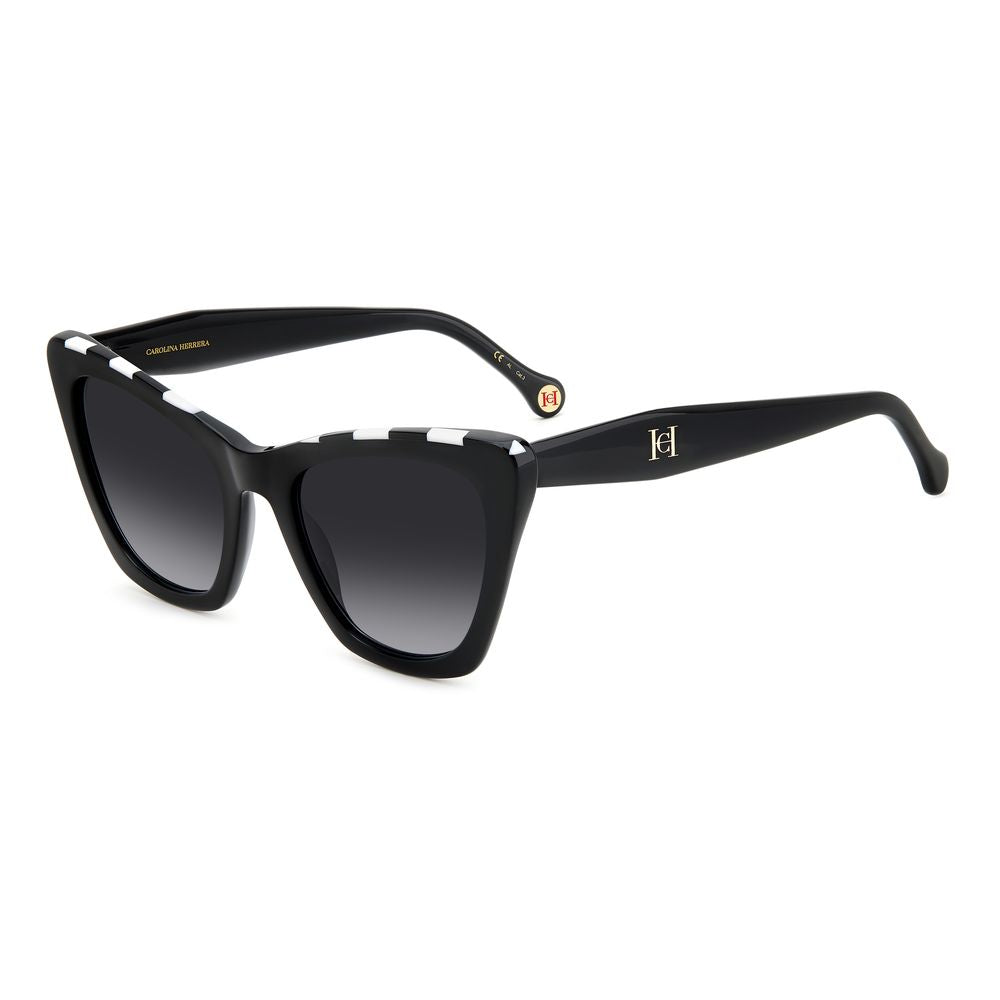 Carolina Herrera CHHER0129S80SAC Acetate Cat-Eye Sunglasses — Black by Carolina Herrera