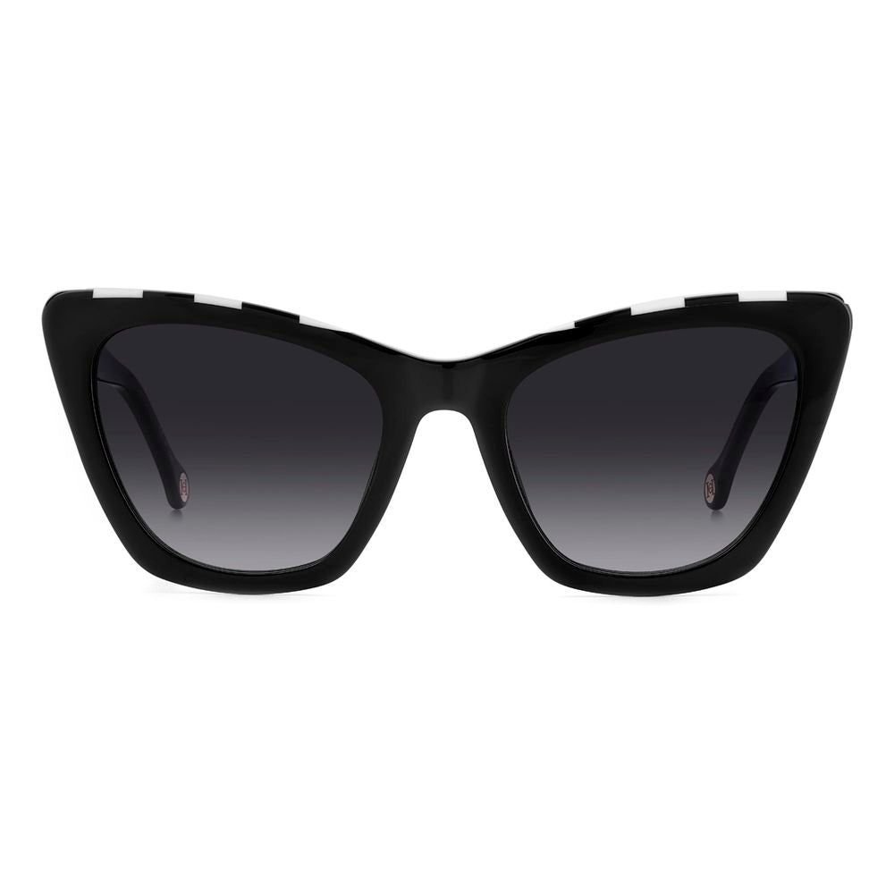 Carolina Herrera CHHER0129S80SAC Acetate Cat-Eye Sunglasses — Black, view 2