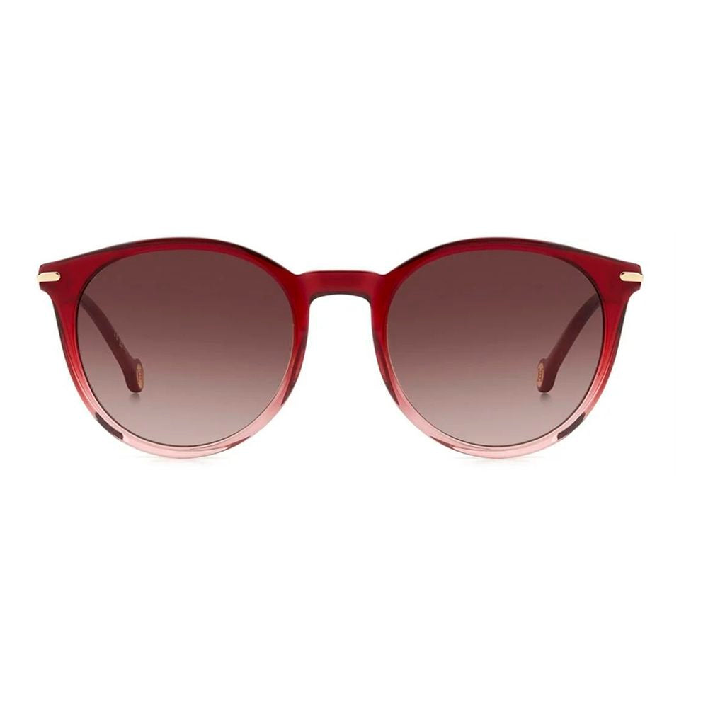 Carolina Herrera CHHER0230S2OOAC Acetate Round-Frame Sunglasses — Red, view 2