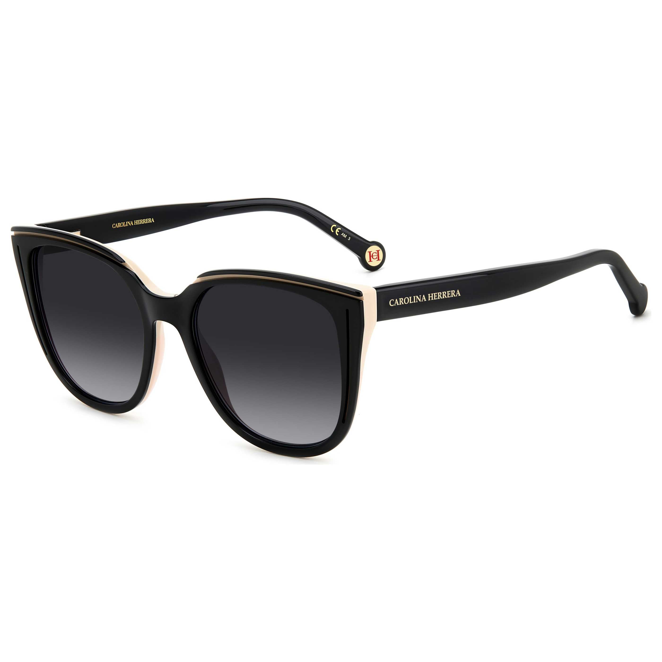 Carolina Herrera HER0144SKDX53 Cat-Eye Sunglasses — Black by Carolina Herrera