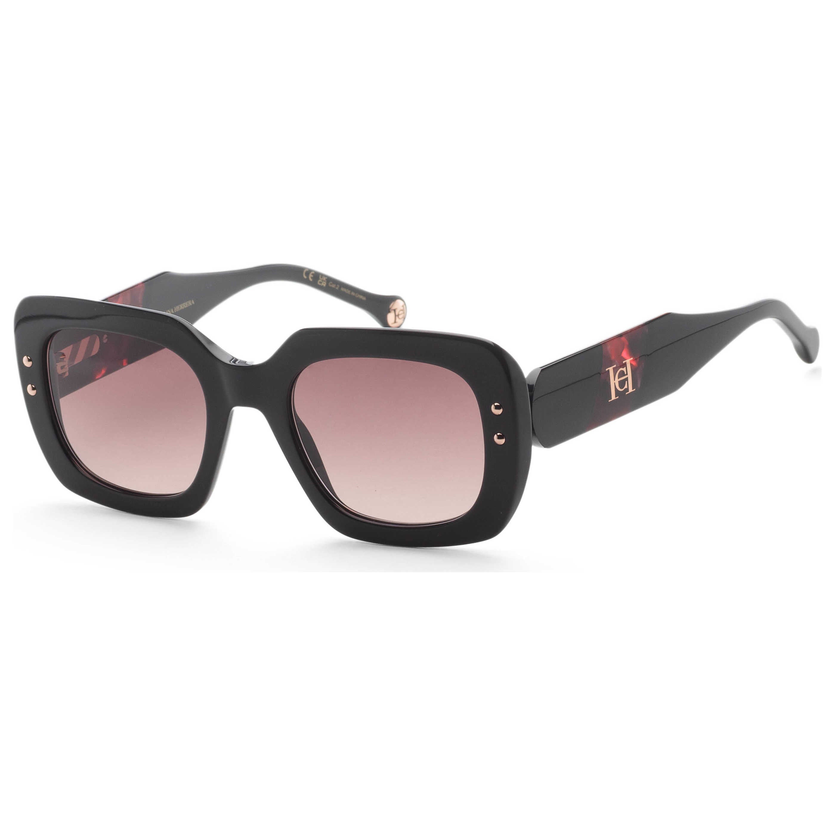 Carolina Herrera HER0186SGUU52 Oversized Square Sunglasses — Black by Carolina Herrera