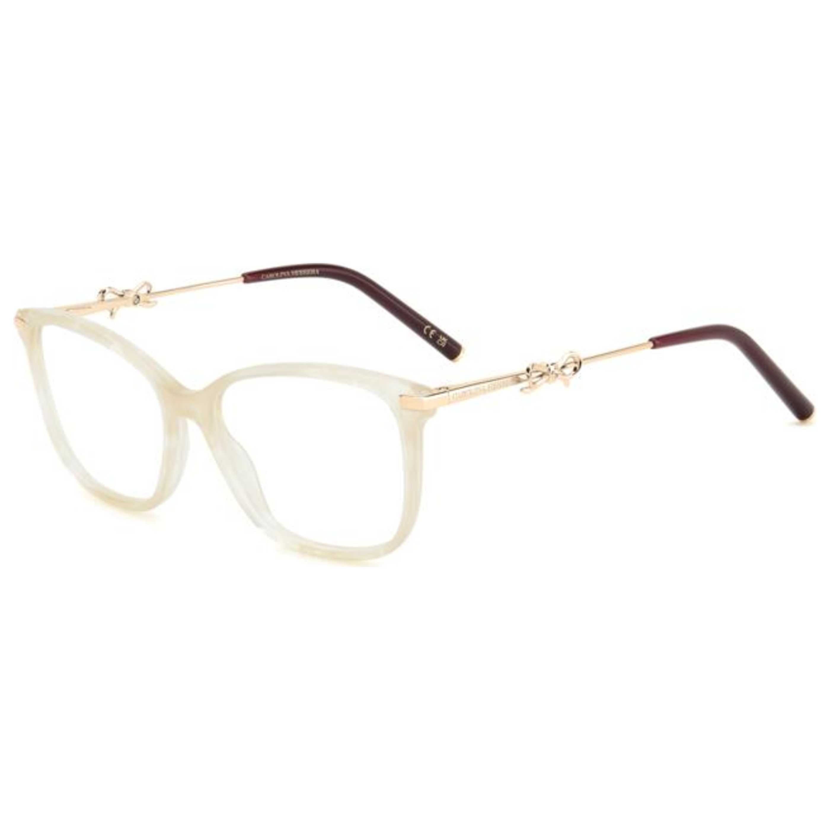 Carolina Herrera HER0218YNA55 White Marble Eyeglasses — White by Carolina Herrera