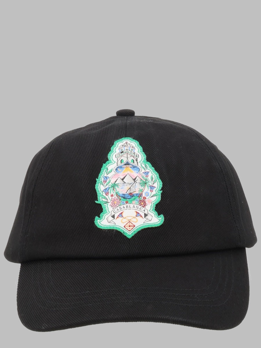 Casablanca A-PF26-HAT-002_03BLACK Baseball Cap — Black by Casablanca