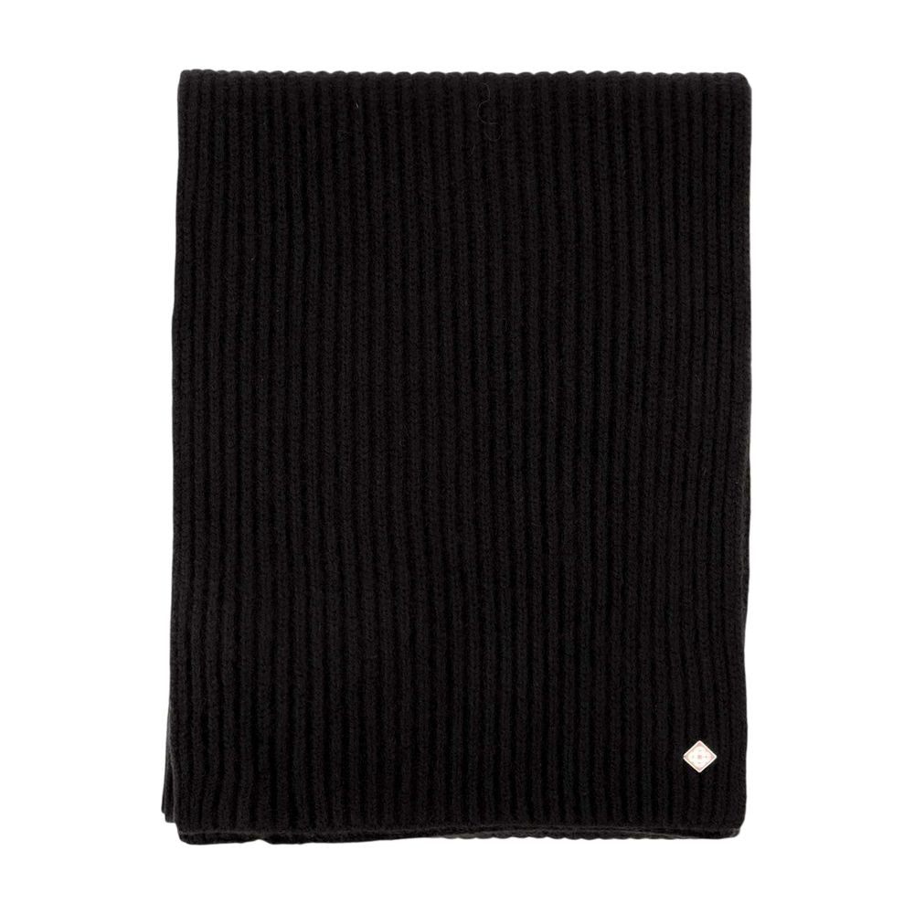 Casablanca Ribbed Wool Scarf — Black by Casablanca