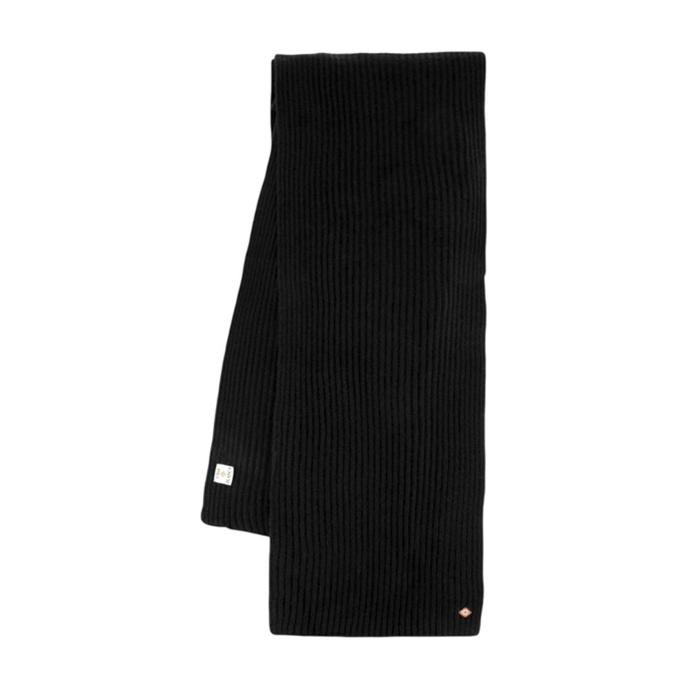 Casablanca Ribbed Wool Scarf — Black, view 2