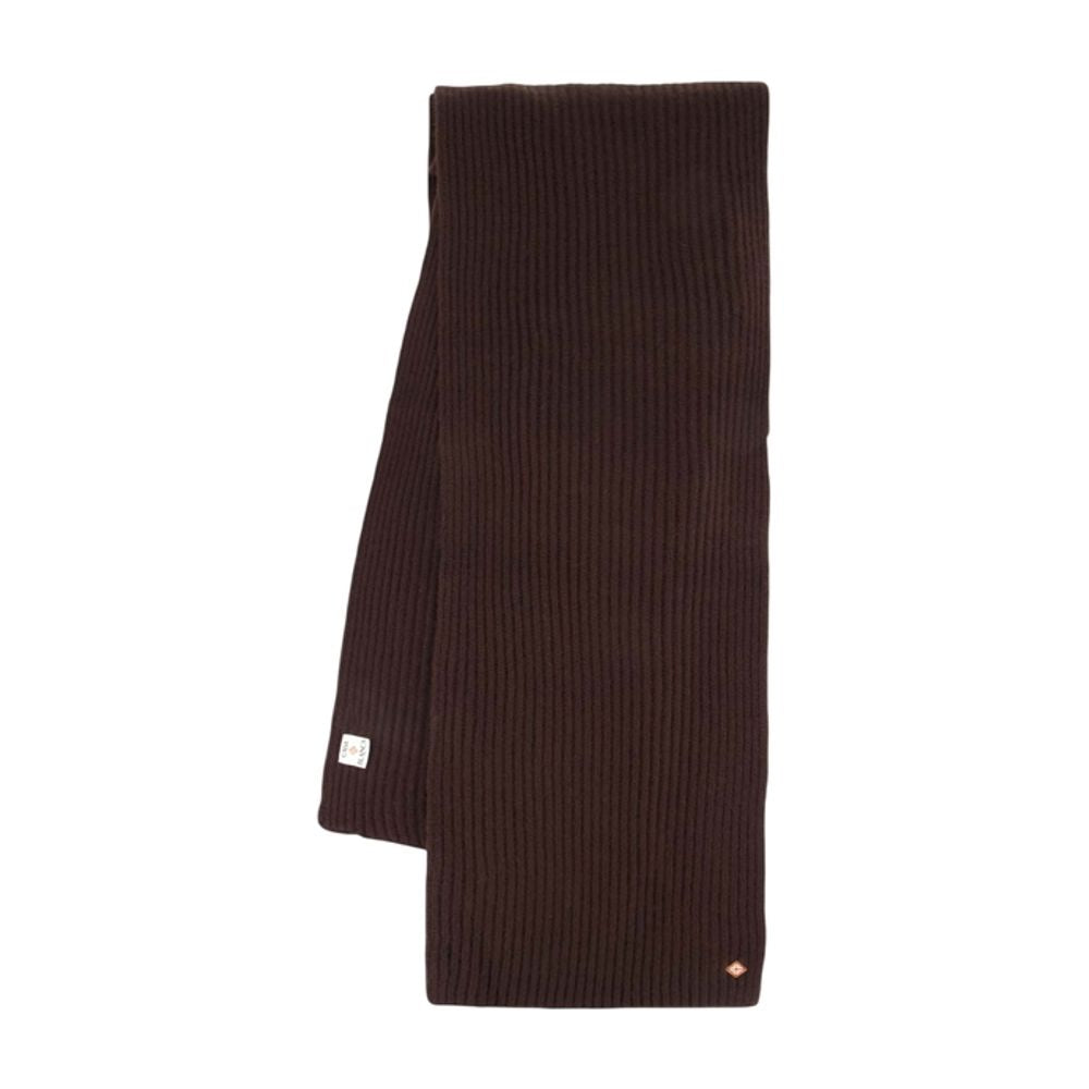Casablanca Wool Ribbed Scarf — Brown, view 2