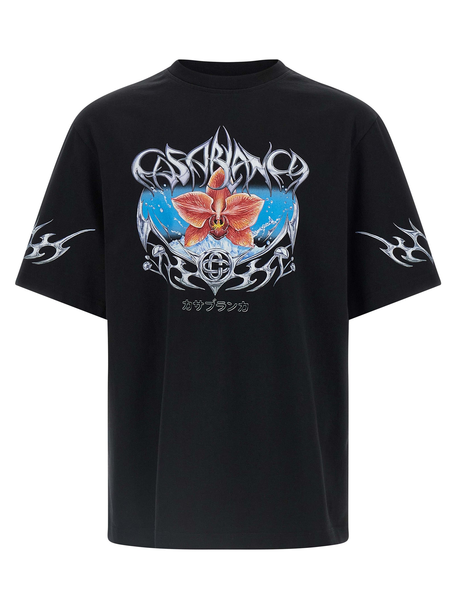 Casablanca Graphic-Print Organic Cotton T-Shirt — Black by Casablanca