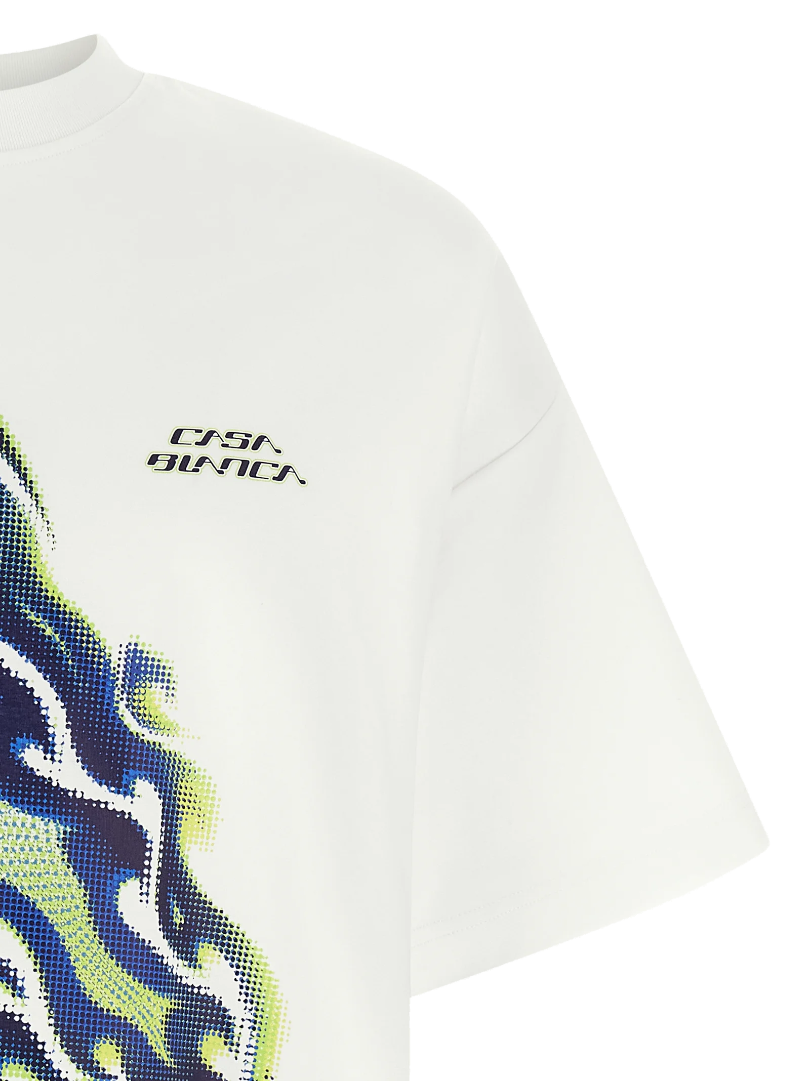 Casablanca Flaming Tennis Ball Graphic T-Shirt — White, view 3