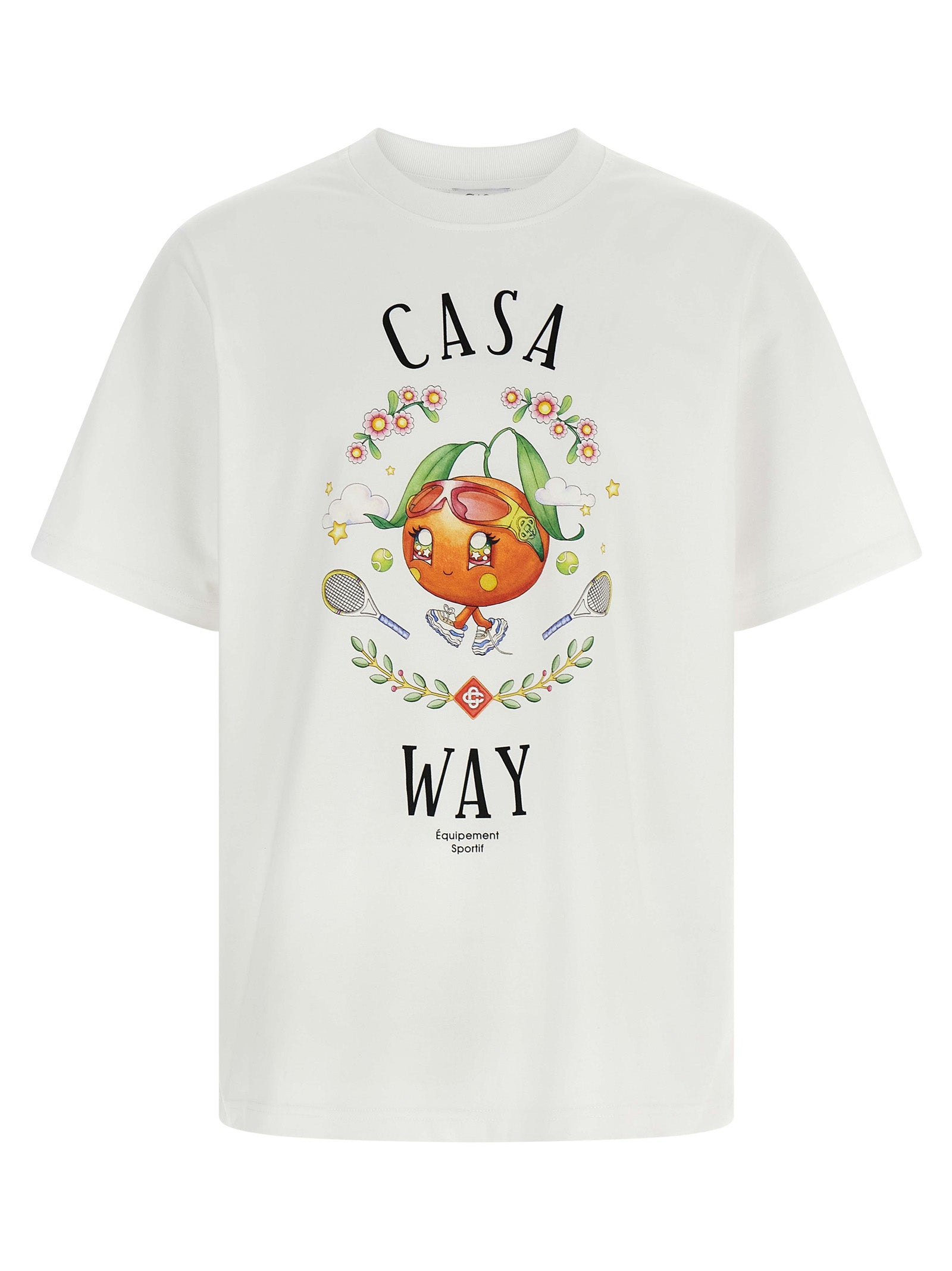 Casablanca Casa Way Orange Mascot Graphic T-Shirt — White by Casablanca