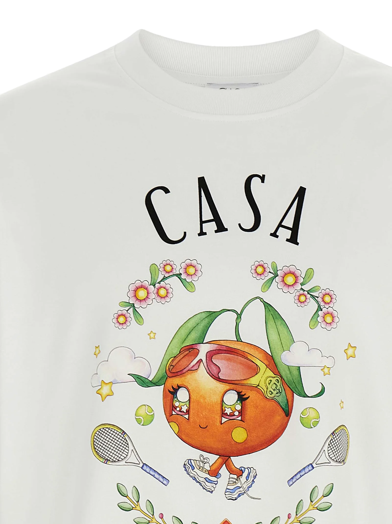 Casablanca Casa Way Orange Mascot Graphic T-Shirt — White, view 3