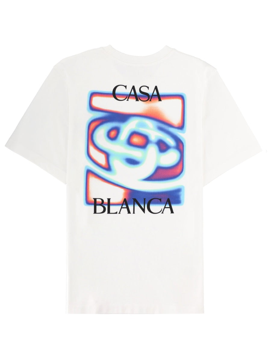 Casablanca Print Organic Cotton T-Shirt — White, view 2