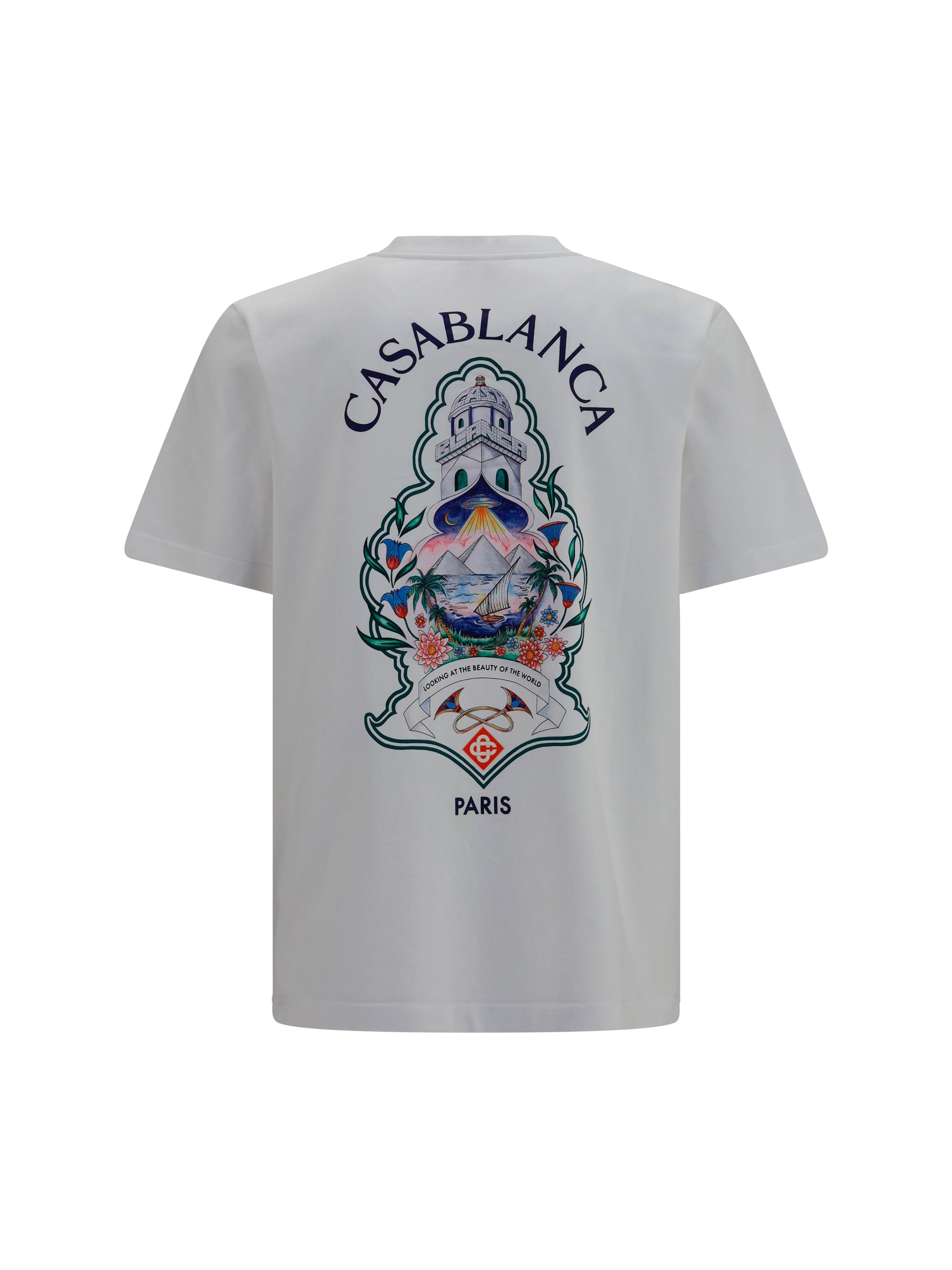 Casablanca Screen-Printed Arch Motif T-Shirt — White, view 2