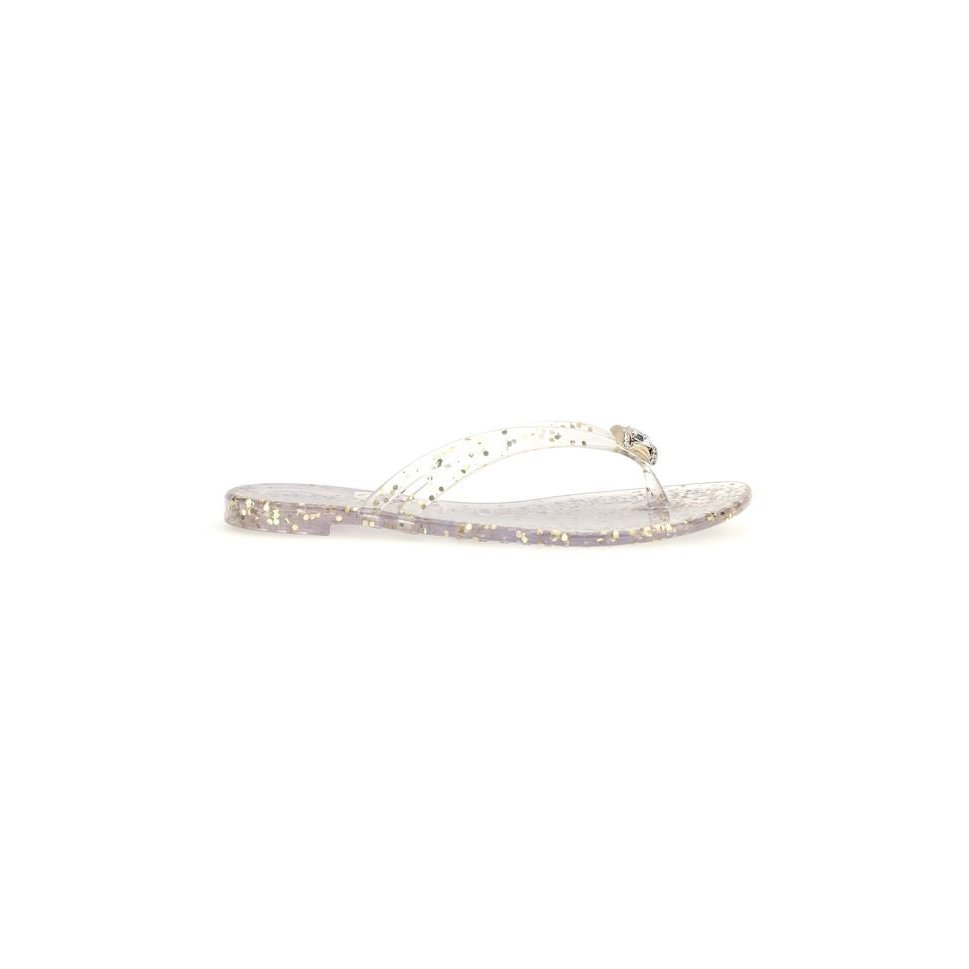 Casadei Rhinestone-Embellished Thong Sandal — Gold by Casadei