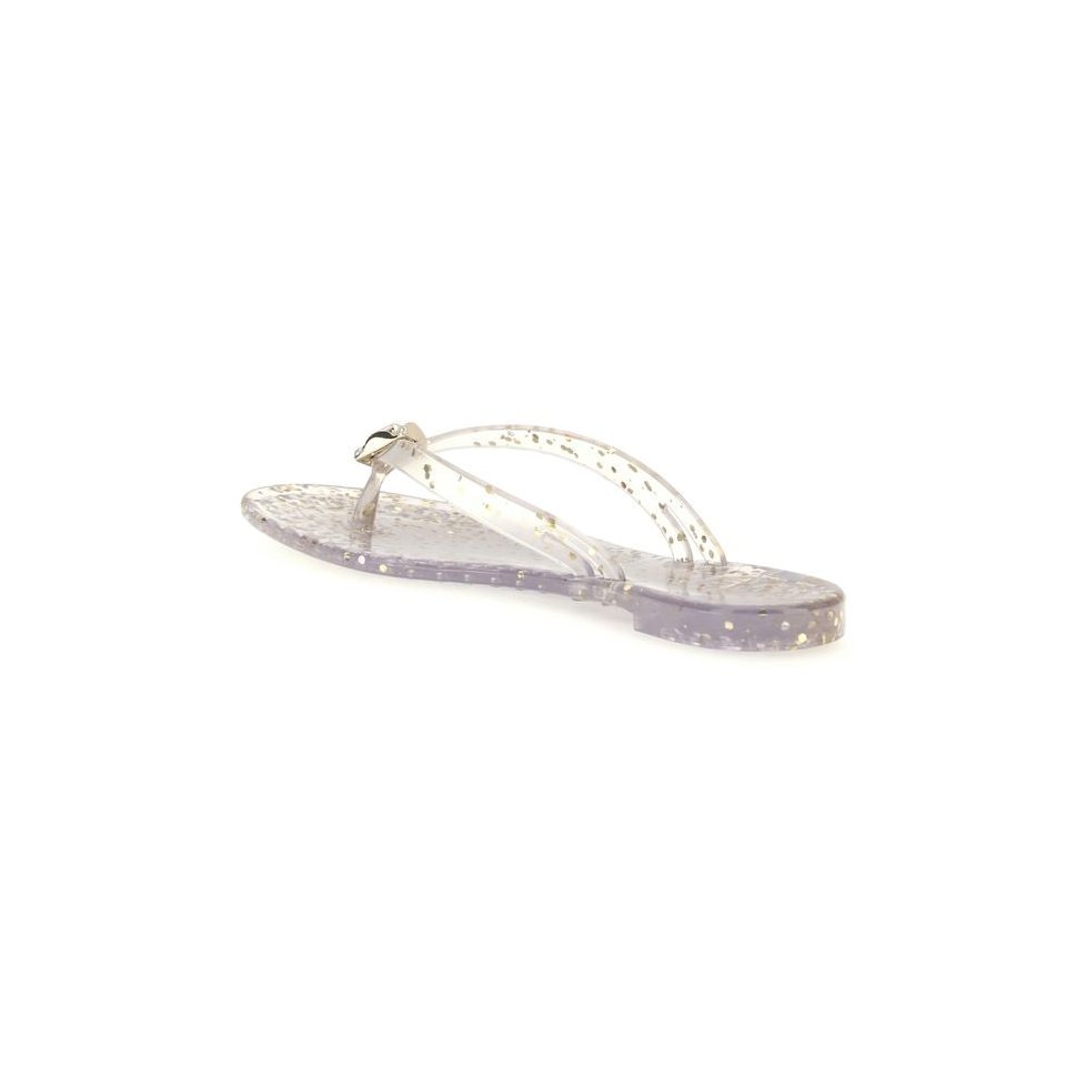 Casadei Rhinestone-Embellished Thong Sandal — Gold, view 3