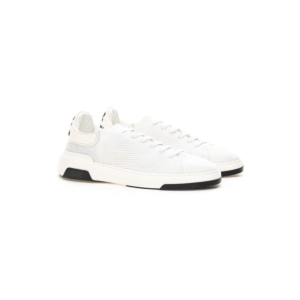 Casadei Knit Fabric Low-Top Sneaker — White, view 2