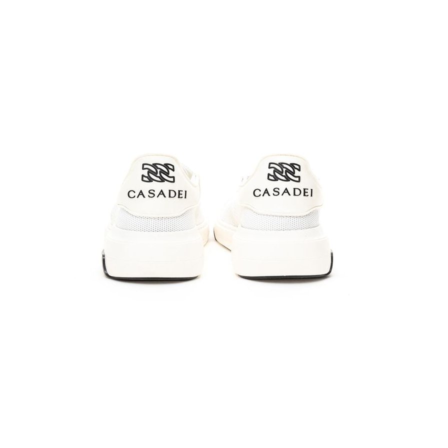 Casadei Knit Fabric Low-Top Sneaker — White, view 3